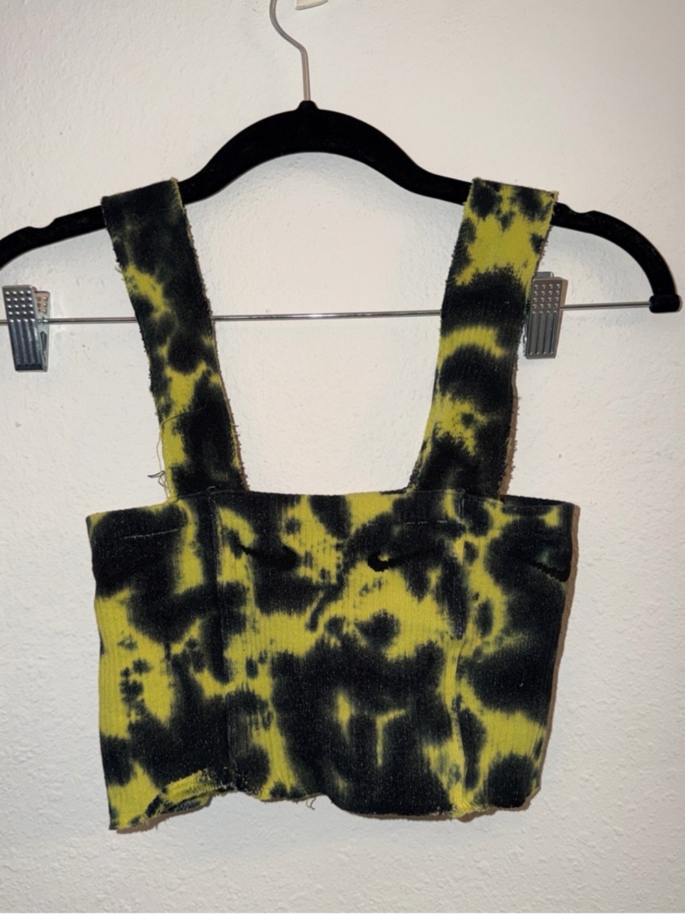 Tie-Dye Nike Sock Crop Tank Top in Yellow and Black
